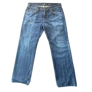 Vtg Y2K 7 For All Mankind Austyn Distressed Dark Wash Jeans 34 Skater Grunge